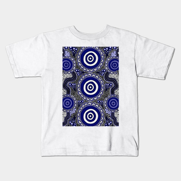 Aboriginal Art - Gathering Kids T-Shirt by hogartharts